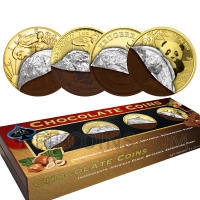 Chocolate Coins 2020 - American Eagle, Britannia, Krügerrand, Panda - Set