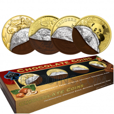 Chocolate Coins 2020 - American Eagle, Britannia, Krügerrand, Panda - Set