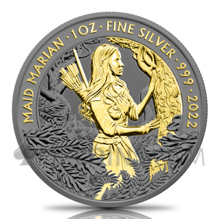 Maid Marian - Gold Ruthenium 2 Pounds 1oz Great Britain 2022