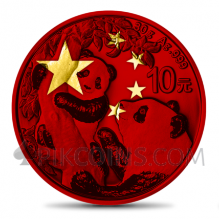 Panda Chinese Flag 10 Yuan 30g China 2021