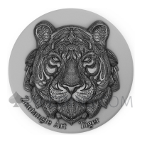 Tiger - Zentangle Art 5$ 2oz Niue 2021