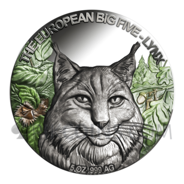 Lynx - The European Big Five 5 Cedis 5oz Republic of Ghana 2021