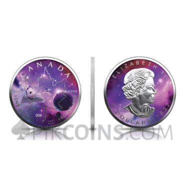 Maple Leaf 5$ 2022 - Glowing Galaxy