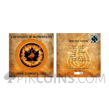 Maple Leaf 5 CAD 2018 - "Four Elements" Series - Fire