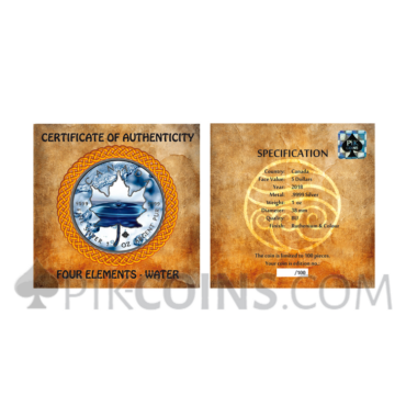 Maple Leaf 5 CAD 2018 - "Four Elements" Series - Water