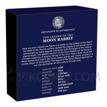 Moon Rabbit - Oriental Culture Collection 2$ 50g Niue 2021