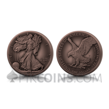 American Eagle - Antique Copper Plated - 1 USD 2022