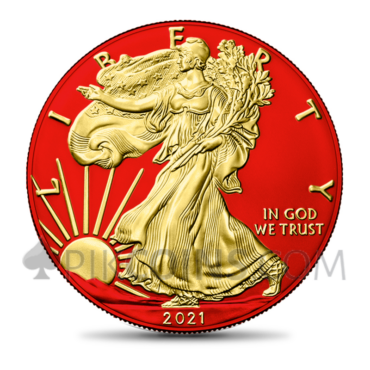 American Eagle - New Motive Space Red & Gold 1 USD 1oz USA 2021
