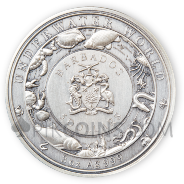 Octopus - Underwater World 5$ 3oz Barbados 2021