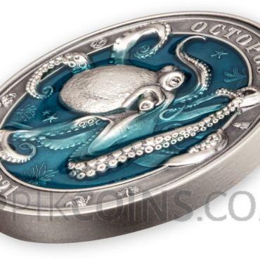 Octopus - Underwater World 5$ 3oz Barbados 2021