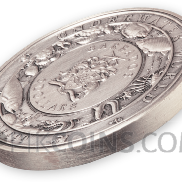 Octopus - Underwater World 5$ 3oz Barbados 2021