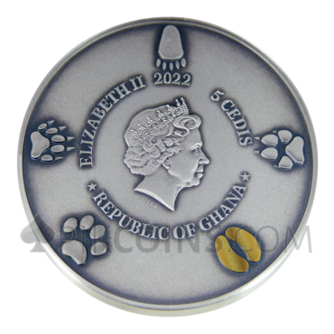 Bison - The European Big Five 5 Cedis 5oz Republic of Ghana 2022