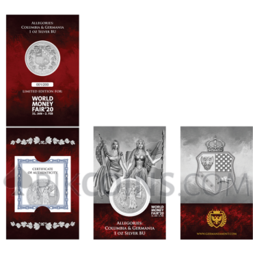 The Allegories Columbia & Germania 1oz Silver 2019 World Money Fair '20 Edition