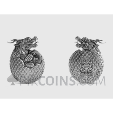 Dragon Egg 10000 Francs CFA 2oz Republique du Tchad 2022