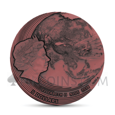 Fukang Meteorite - The World of Meteorites 5$ 2oz Niue Island 2018