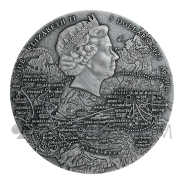 Genghis Khan 5$ 2oz Niue 2021