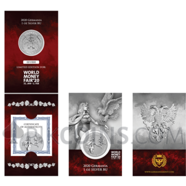 Germania BU 1oz Silver 2020 World Money Fair '20 Edition