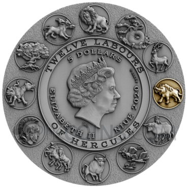 Erymanthian Boar - Twelve Labours of Hercules 5$ 2oz Niue 2020