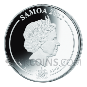 King Arthur Multi Finish Silber Set 5$ 4x1oz Samoa 2022