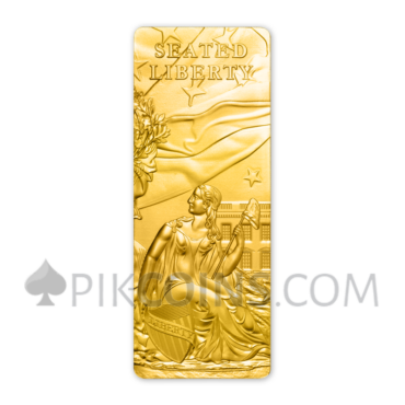 Lady Liberty 24K gold plated silver set 5$ 4x1oz Barbados 2022