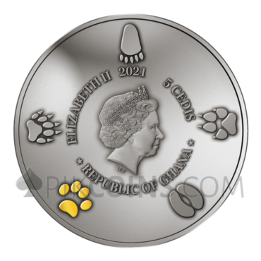 Lynx - The European Big Five 5 Cedis 5oz Republic of Ghana 2021