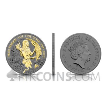 Maid Marian - Gold Ruthenium 2 Pounds 1oz Great Britain 2022