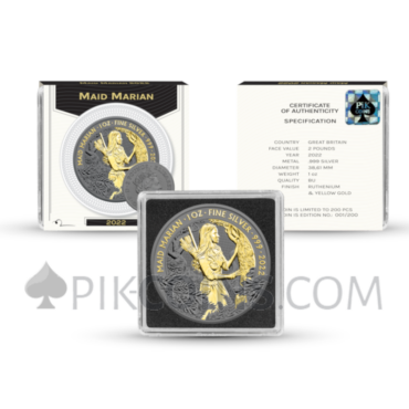 Maid Marian - Gold Ruthenium 2 Pounds 1oz Great Britain 2022