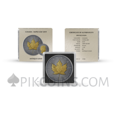Maple Leaf 5 CAD 2019 - Antique Gold