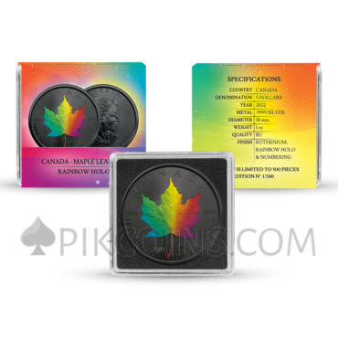 Maple Leaf - Rainbow Holo 5 CAD 1oz Canada 2022