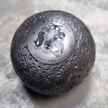 Mercury Spherical 3D Planet Coin 5$ 1oz Barbados 2022