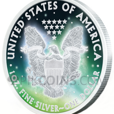 Frozen Liberty 1 USD - Aurora Rhodium