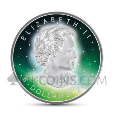 Frozen Maple Leaf 5 CAD - Aurora Rhodium