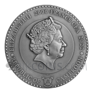 Moon - Planets and Gods 2000 francs CFA 2oz Republic of Cameroon 2022