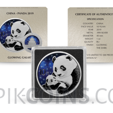 Panda 10 Yuan 2019 - Glowing Galaxy