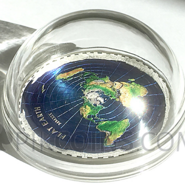 Flat Earth Great Conspiracies 2oz silver coin 10$ Palau 2019