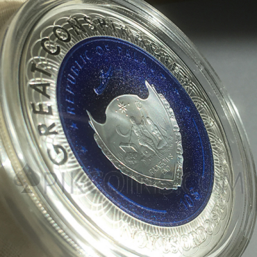 Flat Earth Great Conspiracies 2oz silver coin 10$ Palau 2019