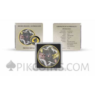 Dragon & Dragon 1 AUD 2019 - Precious Metals/Ruthenium Background
