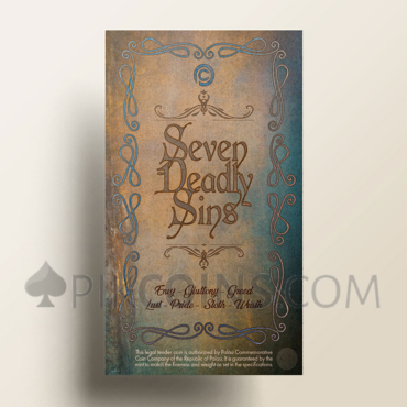 Seven Deadly Sins 4 x 2$, 1/2oz, 1 x 20$, 3oz silver set Palau 2022