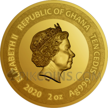 Sunflowers Van Gogh Painters 10 Cedis 2oz Proof-like Republic of Ghana 2020