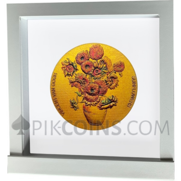 Sunflowers Van Gogh Painters 10 Cedis 2oz Proof-like Republic of Ghana 2020