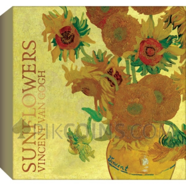 Sunflowers Van Gogh Painters 10 Cedis 2oz Proof-like Republic of Ghana 2020