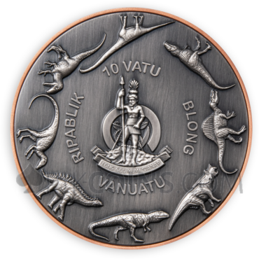 Tyrannosaurus 10 Vatu 2x5g Silver + 145g Copper Vanuatu 2021