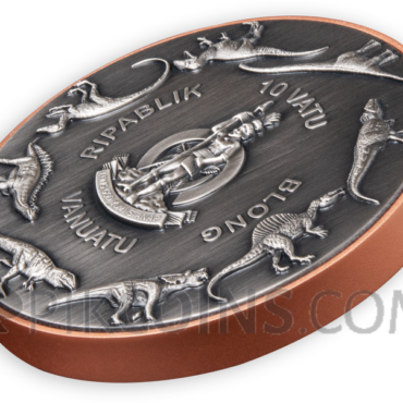 Tyrannosaurus 10 Vatu 2x5g Silver + 145g Copper Vanuatu 2021