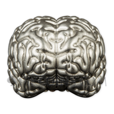 Brain 3D shaped silver coin 5$ 2oz Samoa 2023