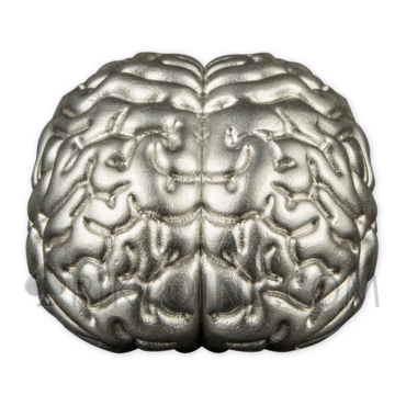 Brain 3D shaped silver coin 5$ 2oz Samoa 2023
