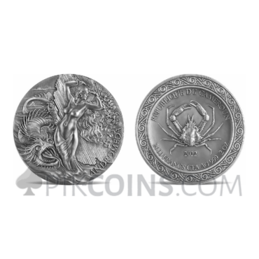 Andromeda and the Sea Monster - Celestial Beauty 2000 Francs CFA 2oz Republic of Cameroon 2022