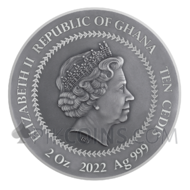 David and Goliath 10 Cedis 2oz Republic of Ghana 2022