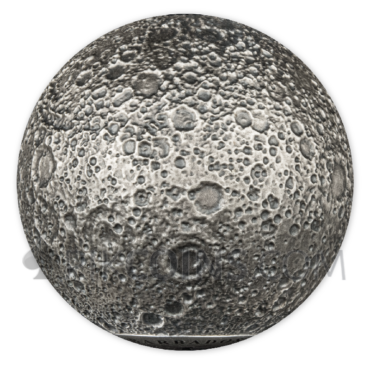 Moon Spherical Coin 5$ 3oz Barbados 2023