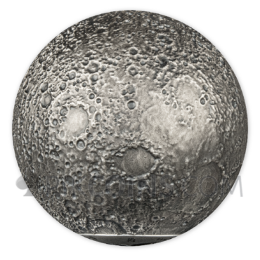 Moon Spherical Coin 5$ 3oz Barbados 2023