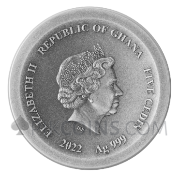 Space Cube - Cube Coin 5 Cedis 2oz Republique of Ghana 2022